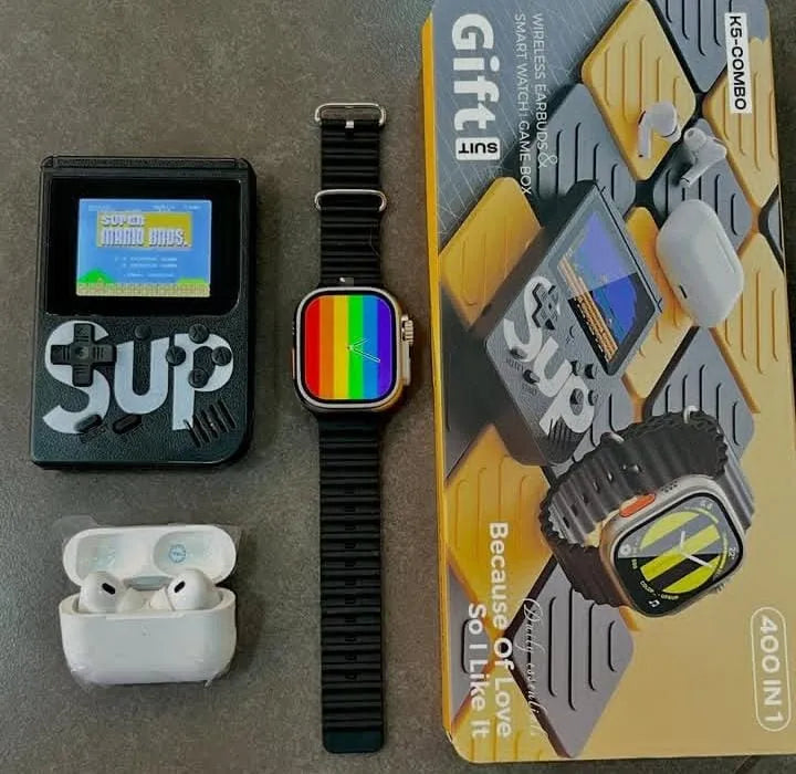 Combo Reloj Audifonos Y Consola